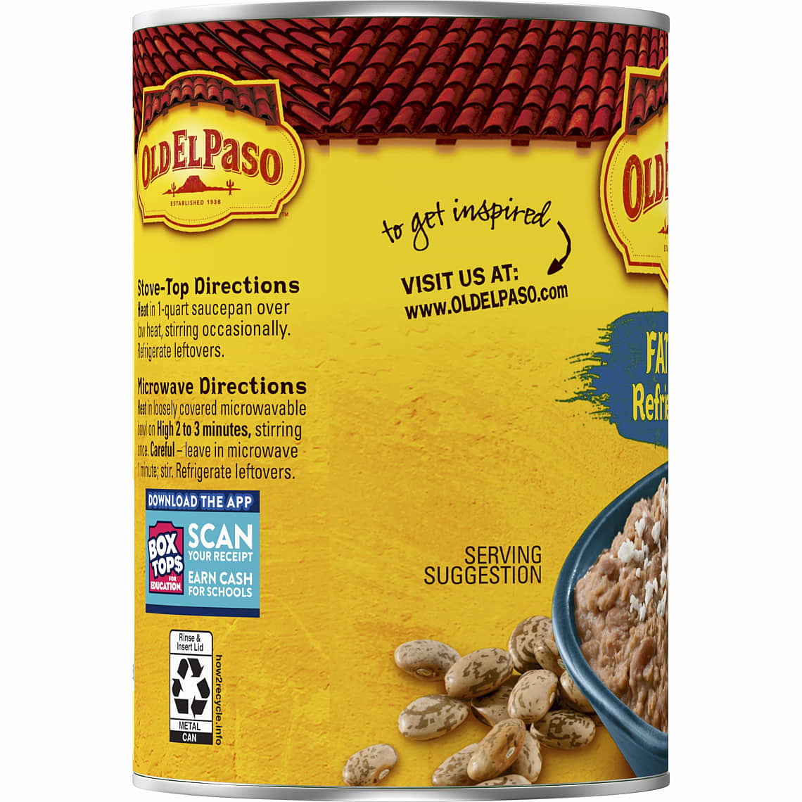 Fat Free Refried Beans, 16 oz Mexican Sides Old El Paso